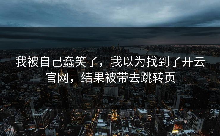 我被自己蠢笑了，我以为找到了开云官网，结果被带去跳转页